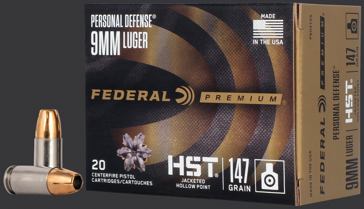 Federal Premium 9mm Luger HST 147-Grain Ammunition - 20-Rounds