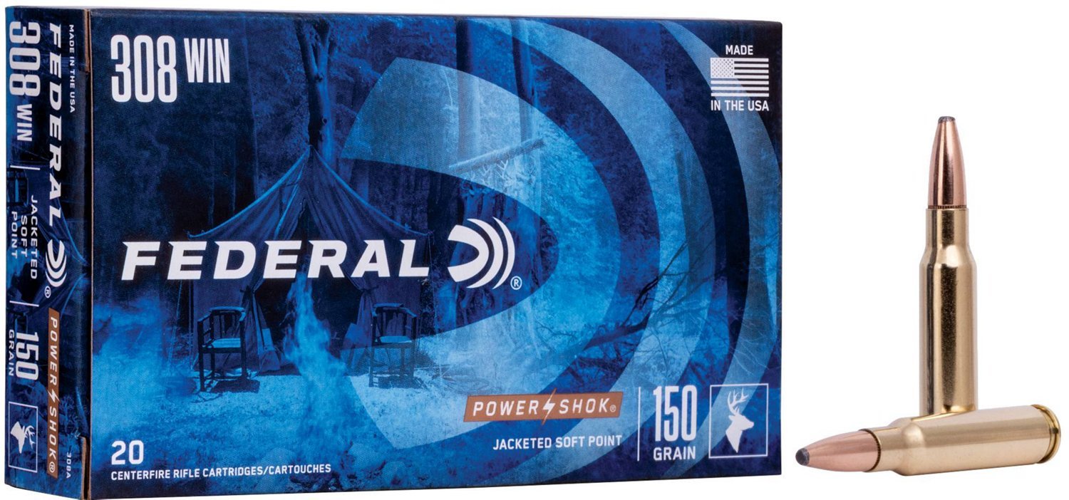 Federal Premium Ammunition Power-Shok .308 Winchester 150-Grain Centerfire Rifle Ammunition