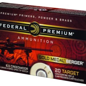 Federal Premium Gold Medal Berger 6.5mm Creedmoor 130-Grain Centerfire Rifle Ammunition