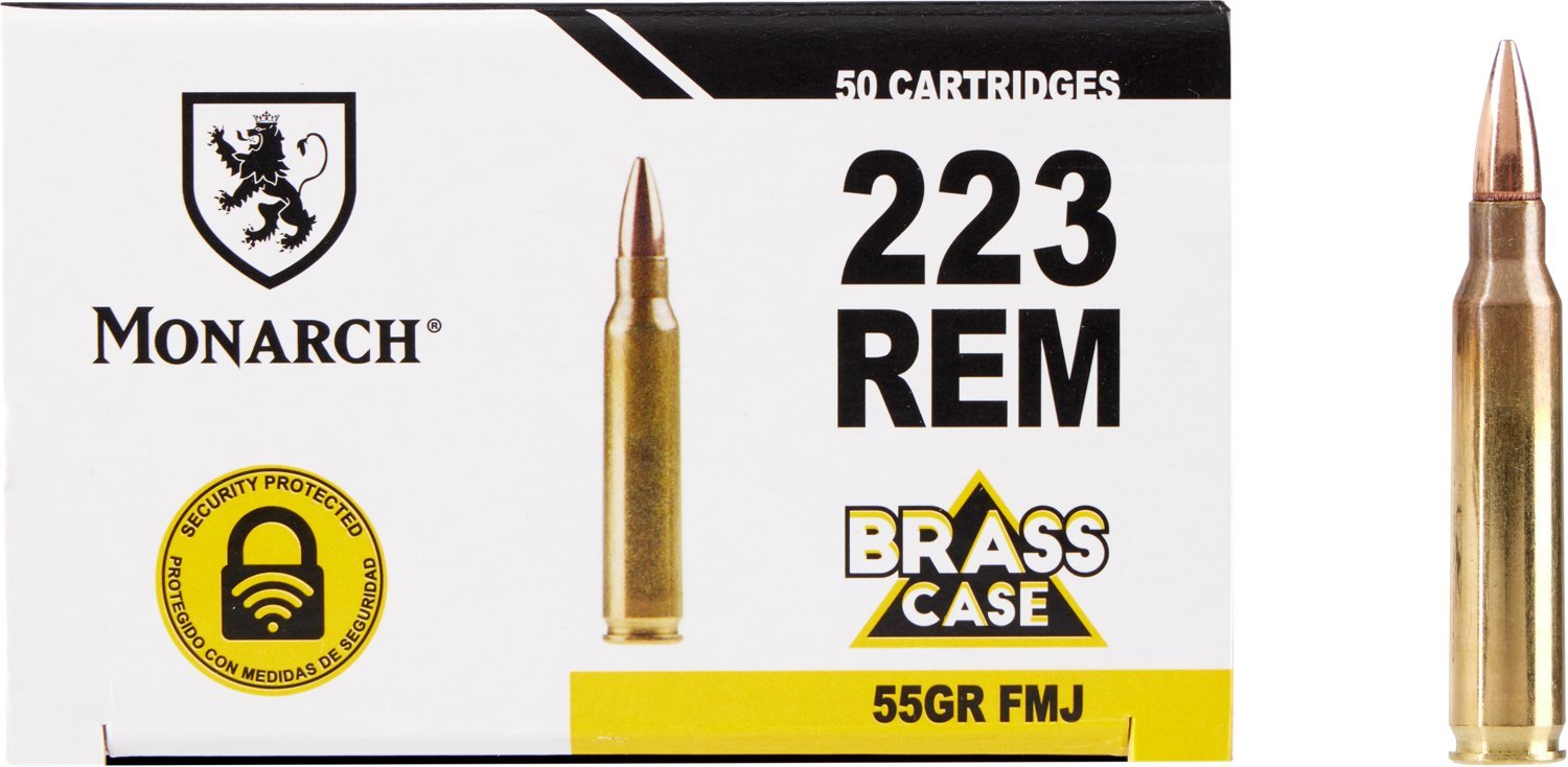 Monarch .223 Remington 55-Grain Brass Ammunition - 50 rounds